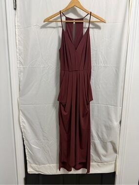 BCBGeneration Burgundy Sleeveless V-Neck Maxi Dress